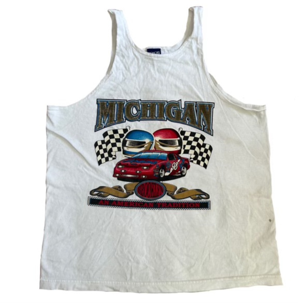 Vintage Sleeveless Michigan 1999 Racing Tour Tank-Tee
Size medium